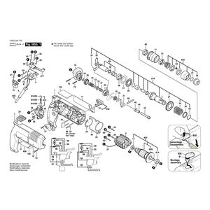 Запчасти для перфоратора Bosch PBH 200 RE 220 V 0603245703, деталировка 1 Запчасти для перфоратора Bosch PBH 200 RE 220 V 0603245703, деталировка 1