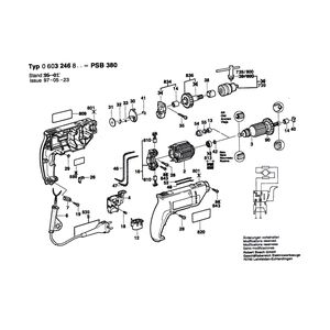 Запчасти для ударной дрели Bosch PSB 380 220 V 0603246803, деталировка 1