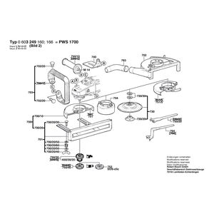 Запчасти для угловой шлифмашины Bosch PWS 20-230 230 V 0603249160, деталировка 2