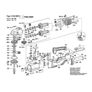 Запчасти для угловой шлифмашины Bosch PWS 6000 220 V 0603253003, деталировка 1