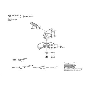 Запчасти для угловой шлифмашины Bosch PWS 6000 220 V 0603253003, деталировка 2