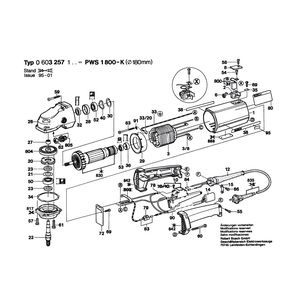 Запчасти для угловой шлифмашины Bosch PWS 1800-K 220 V 0603257103