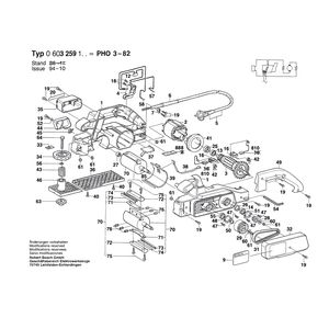 Запчасти для рубанка Bosch PHO 3-82 220 V 0603259103