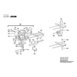 Запчасти для вертикальной фрезерной машины Bosch POF 600 ACE 220 V 0603261669, деталировка 2