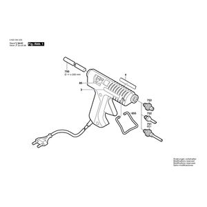 Запчасти для клеевого пистолета Bosch PKP 18 E 230 V 0603264506, деталировка 1