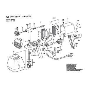 Запчасти для пистолета-распылителя Bosch PSP 350 220 V 0603267003, деталировка 1