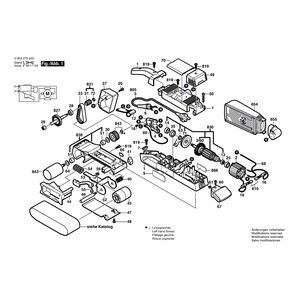 Запчасти для ленточной шлифовальной машины Bosch PBS 75 AE 230 V 0603270503, деталировка 1