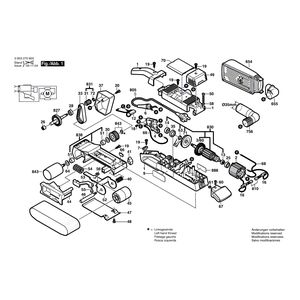 Запчасти для ленточной шлифовальной машины Bosch PBS 75 AE 230 V 0603270603, деталировка 1