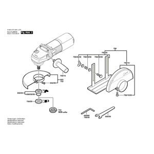 Запчасти для угловой шлифмашины Bosch PWS 710 230 V 0603273203, деталировка 2