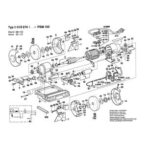 Запчасти для точила Bosch PSM 150 220 V 0603274103, деталировка 1