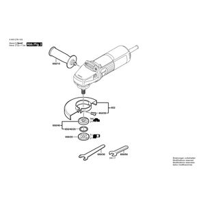 Запчасти для угловой шлифмашины Bosch PWS 5-115 220 V 0603278103, деталировка 2