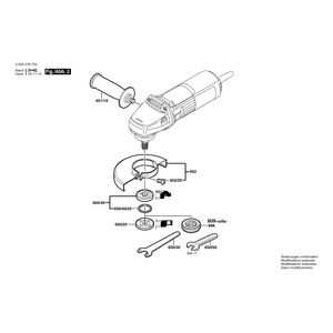 Запчасти для угловой шлифмашины Bosch PWS 7-115 E 230 V 0603278703, деталировка 2