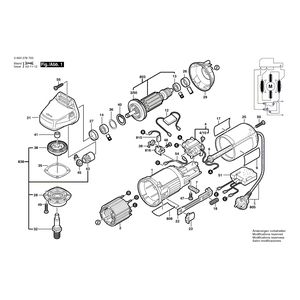 Запчасти для угловой шлифмашины Bosch PWS 7-115 E 230 V 0603278703