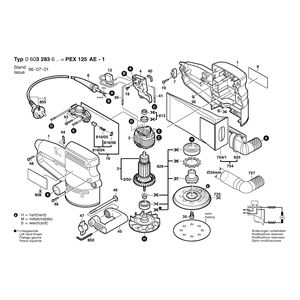 Запчасти для эксцентриковой шлифмашины Bosch PEX 125 AE-1 230 V 0603283603