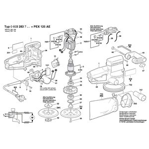 Запчасти для эксцентриковой шлифмашины Bosch PEX 125 AE 230 V 0603283703