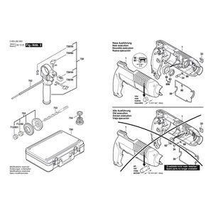 Запчасти для перфоратора Bosch PBH 2RE 230 V 0603295603, деталировка 2