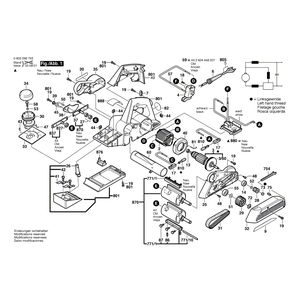Запчасти для рубанка Bosch PHO 35-82 C 230 V 0603296703, деталировка 1