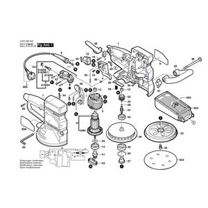 Запчасти для эксцентриковой шлифмашины Bosch PEX 420 AE 230 V 0603298603, деталировка 1