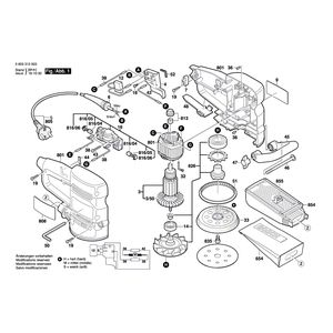 Запчасти для эксцентриковой шлифмашины Bosch PEX 12 A 230 V 0603310003