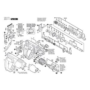 Запчасти для перфоратора Bosch PBH 200 RE 230 V 0603314703, деталировка 1
