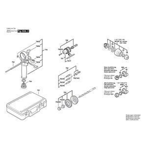 Запчасти для перфоратора Bosch PBH 200 RE 230 V 0603314703, деталировка 2