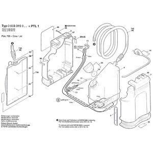 Запчасти для отпаривателя Bosch PTL 1 230 V 0603315003, деталировка 1