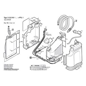 Запчасти для отпаривателя Bosch PTL 1 230 V 0603315103, деталировка 1