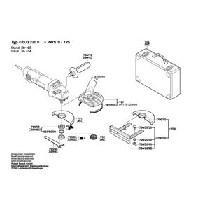 Запчасти для угловой шлифмашины Bosch PWS 9-125 230 V 0603320903, деталировка 2