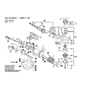 Запчасти для угловой шлифмашины Bosch PWS 9-125 230 V 0603320903