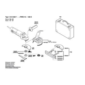 Запчасти для угловой шлифмашины Bosch PWS 13-125 C 230 V 0603324703, деталировка 2