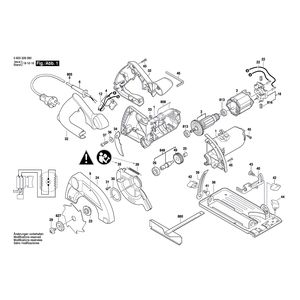 Запчасти для ручной циркуляной пилы Bosch PKS 40 230 V 0603328080, деталировка 1