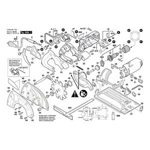 Запчасти для ручной циркуляной пилы Bosch PKS 66 CE 230 V 0603331703, деталировка 1