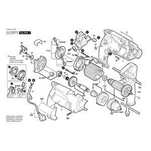 Запчасти для ударной дрели Bosch PSB 450-2 230 V 0603337403, деталировка 1 Запчасти для ударной дрели Bosch PSB 450-2 230 V 0603337403, деталировка 1