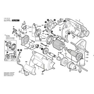 Запчасти для ударной дрели Bosch PSB 570 RE 230 V 0603338503, деталировка 1