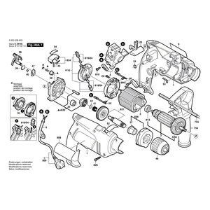Запчасти для ударной дрели Bosch PSB 570 RE 230 V 0603338603, деталировка 1