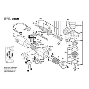 Запчасти для угловой шлифмашины Bosch PWS 13-125 CE 230 V 0603345903, деталировка 1