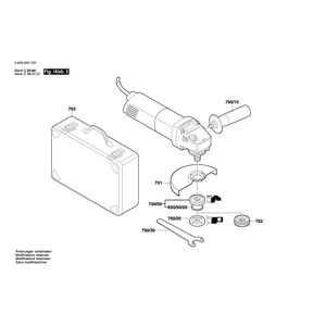 Запчасти для угловой шлифмашины Bosch PWS 13-125 CE 230 V 0603345903, деталировка 2