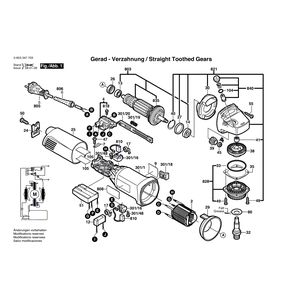 Запчасти для угловой шлифмашины Bosch PWS 10-125 CE 230 V 0603347773, деталировка 1