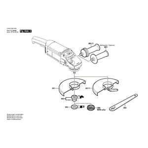 Запчасти для угловой шлифмашины Bosch PWS 20-230 230 V 0603359003, деталировка 2