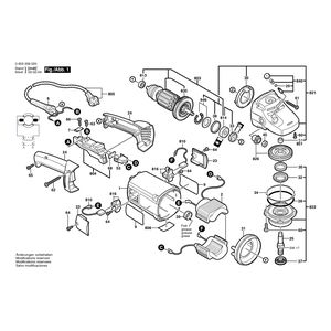 Запчасти для угловой шлифмашины Bosch PWS 1900 230 V 0603359020, деталировка 1