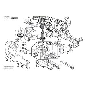 Запчасти для ножовки Bosch PFZ 700 PE 230 V 0603362703, деталировка 1