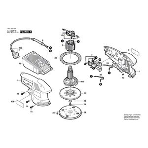 Запчасти для эксцентриковой шлифмашины Bosch PEX 270 A 230 V 0603369003