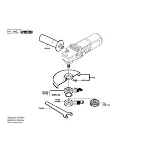 Запчасти для угловой шлифмашины Bosch PWS 600 230 V 0603371060, деталировка 2