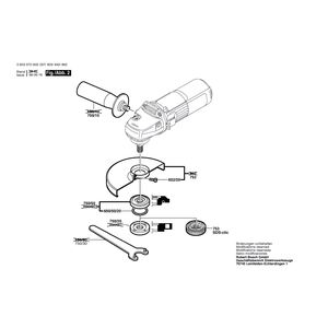 Запчасти для угловой шлифмашины Bosch PWS 7-115 230 V 0603373903, деталировка 2