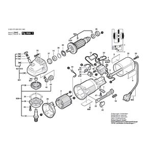Запчасти для угловой шлифмашины Bosch PWS 700 230 V 0603373960, деталировка 1