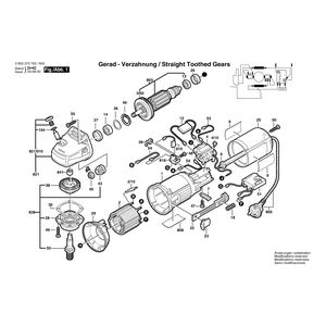 Запчасти для угловой шлифмашины Bosch PWS 8-125 CE 230 V 0603375903, деталировка 1