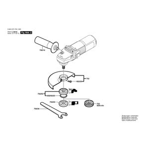 Запчасти для угловой шлифмашины Bosch PWS 8-125 CE 230 V 0603375903, деталировка 2