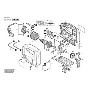 Запчасти для электролобзика Bosch PST 550 230 V 0603379003, деталировка 1 Запчасти для электролобзика Bosch PST 550 230 V 0603379003, деталировка 1
