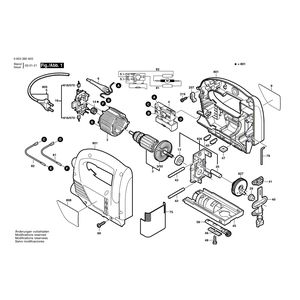 Запчасти для электролобзика Bosch PST 650 E 230 V 0603380603, деталировка 1