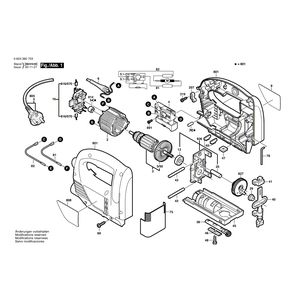 Запчасти для электролобзика Bosch PST 6500 E 230 V 0603380770, деталировка 1